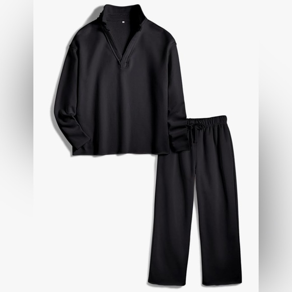 SeeLuNa V-Neck Pullover Wide Leg Pant Lounge Set - Picture 3 of 10